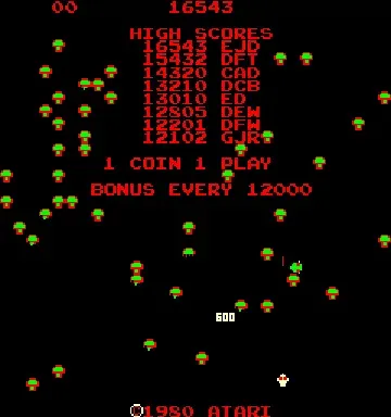 Centipede (1 player, timed)-MAME 2003